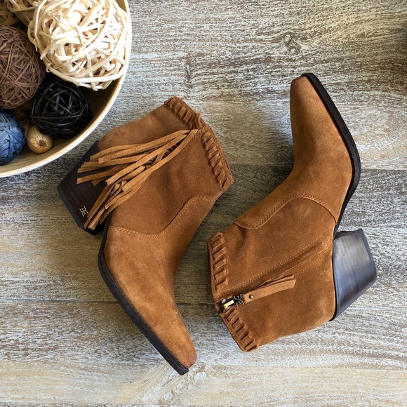 Sam Edelman Willice Fringe Suede Bootie - Picture 3 of 8